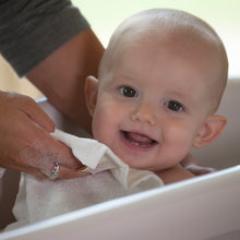 Load image into Gallery viewer, happy baby bathtimes with Cuddledry baby washcloths
