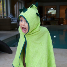 Load image into Gallery viewer, fun dinosaur character towel for bathtime and swimming