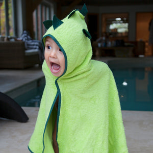 fun dinosaur character towel for bathtime and swimming